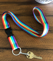 Porte-badge LGBTQ Pride Gay Lesbian Bisexual Transgender Supports Porte-clés avec boucle de dégagement et anneau plat Porte-clés