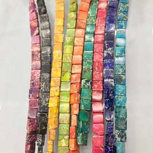 प्राकृतिक पत्थर मोती मरकत दो छेद वर्ग स्पेसर मोती गहने बनाने के लिए उपहार DIY कंगन डिजाइन रत्न कंगन मोती - Product Image 3