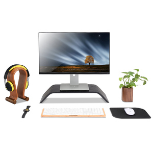 Hot Removable <strong>Gaming</strong> Controller Headphone <strong>Headset</strong> Support Standing Desk Display Wooden Headphone <strong>Stand</strong> - Product Image 5