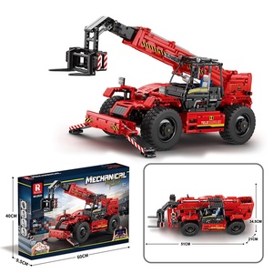 MOC Remote Control Telescopic Boom Forklift <b>Model</b> Toy Educational DIY Construction Set <b>Building</b> Bricks Mechanical Engineering - Product Image 6