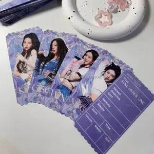 Barang Kpop 70*140mm dua sisi dicetak desain kustom acara konser kartu foto kpop tiket kertas sebagai hadiah