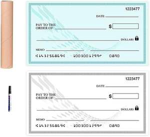 Cheque Gigante Reutilizable para Presentaciones, 30 x 16 Pulgadas, Placa Grande de Gran Tamaño para Premios, Borrado en Seco, para Donaciones, Fondos y Recaudación de Fondos - Product Image 2