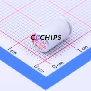 6R3AREP102M06A0E13 Solid Capacitor Through hole Component (THT),D6.3xL10mm 1000uF 20% 6.3V 13mOhm100kHz - Product Image 1