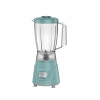 Mixeur de table électrique 350W avec pot en plastique 1,5L, 2 lames en acier inoxydable, bouton poussoir, pour smoothies et purées, usage domestique