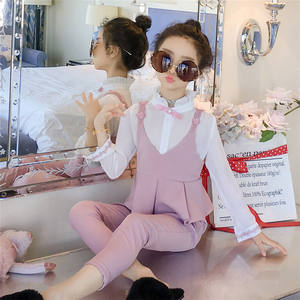 Vêtements pour enfants en gros, chemisier et pantalon formels à manches longues pour filles coréennes, ensemble 3 pièces, achat en ligne à Hong Kong - Product Image 4