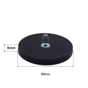 Aimants industriels permanents en NdFeB de 88 mm avec revêtement en caoutchouc et coussinet en silicone, super puissants, personnalisables pour la découpe, le pliage et le soudage - Product Image 1