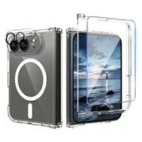 Ensemble de protection complet pour téléphone 3 en 1 pour iPhone Duo Fold, protection d'écran 3D et protection d'objectif d'appareil photo avec coque de téléphone en TPU PC
