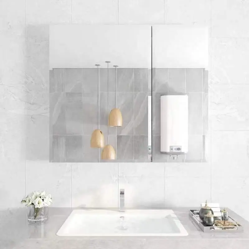 Hot sale aluminum water resistant wall floating Smart LED light bathroom vanity medicine Mirror cabinet