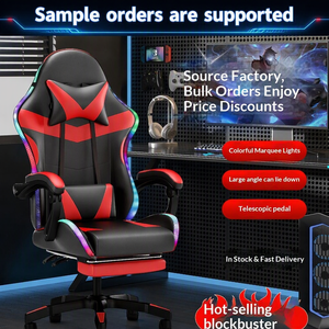 PU Leather Modern Minimalist E-Sports <strong>Gaming</strong> Chair <strong>LED</strong> <strong>Lighting</strong> Ergonomic Design Electric Reclining Massage Lifting <strong>Gaming</strong> - Product Image 1