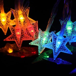 Luces de Navidad al aire libre en forma de estrella Led cadena de luces paisaje decoración vacaciones luz 3M 120LEDs/M IP67 caja de batería de PVC - Product Image 4