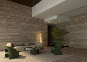 Stile Moderno Minimalista, <span class=keywords><strong>Dimensioni</strong></span> 1200*2700*9, con Pietra Bruciata, Parete TV, Tavolino Laterale, Mobile Porta Vino - Product Image 2