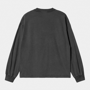 T-shirt baggy à manches longues en jersey de coton lavé vintage unisexe avec motif de lettres imprimées numériques à col rond pour hommes et femmes - Product Image 2