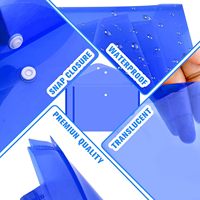 Enveloppes de classement en plastique avec fermeture à bouton-pression, dossiers de documents transparents pour les fichiers de format A4, pour l'école et les fournitures de bureau