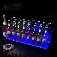 Seau à glace lumineux LED en acrylique, design moderne, pour KTV et bars, conteneur à vin personnalisable, options de couleurs vives, personnalisable