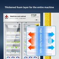Armoire à pharmacie verticale grande capacité avec écran de protection, certifiée GSP, vitrine à une ou deux portes avec serrure de sécurité