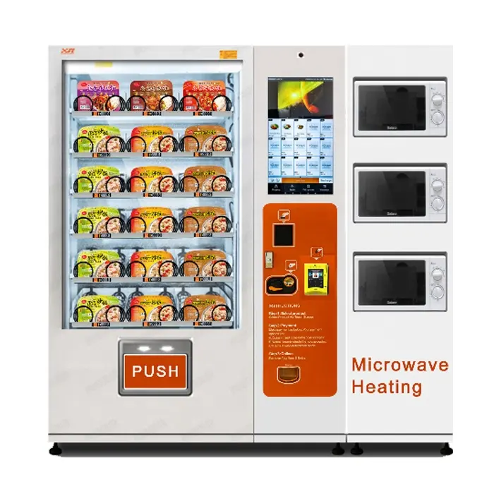 XY China Factory Best Quality Fast Food Box Lunch Vending Machine Automatic Hot Food Pizza Meal Soup With Elevator