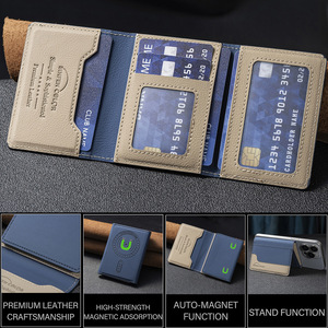 กระเป๋าสตางค์แม่เหล็กแบบพับสามตอน MagSafe พร้อมช่องใส่บัตร 6 ช่องสำหรับ iPhone 16 ป้องกัน RFID ขายส่ง - Product Image 5