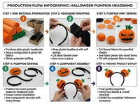 Serre-tête Citrouille d'Halloween, Style Nœud en Peluche / Maille Amusant, Accessoire Cheveux pour Fête et Photos