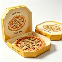 Boîte à pizza en carton ondulé avec logo personnalisé, laminage brillant et gaufrage, portable, fabriquée à partir de matériaux recyclés, directement de l'usine en Chine