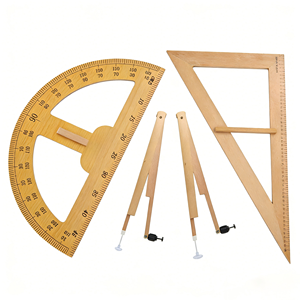 Grand Compas en Bois et Équerre – Kit Pédagogique <span class=keywords><strong>de</strong></span> <span class=keywords><strong>Math</strong></span>ématiques Résistant à l'Usure – Outil <span class=keywords><strong>de</strong></span> Démonstration Géométrique Précis pour Enseignants en Classe - Product Image 3