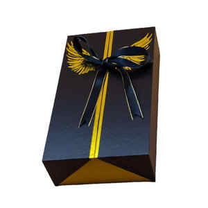 Creative Beautiful European-Style Luxury <b>Empty</b> <b>Gift</b> <b>Box</b> Black Angel Wings with Double Opening Two Doors for Packaging Design - Product Image 2