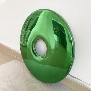 Decoración de pared de metal moderno, espejo redondo cromado, escultura de pared de acero inoxidable pulido, decoración de pared de espejo de donut hueco - Product Image 2