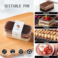 Boîte tiramisu à dessert transparente populaire de quatre tailles avec couvercle Boîte à biscuits à gâteau en plastique de haute qualité Récipient à tiramisu en plastique personnalisé