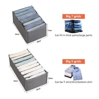 Boîte de rangement pour vêtements multi-grilles avec poignée pour l'organisation des tiroirs de la garde-robe
