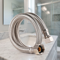 Tuyau de plomberie flexible avec revêtement tressé en acier inoxydable, connecteur d'eau durable pour les systèmes d'eau résidentiels
