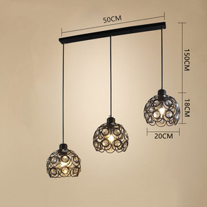 <span class=keywords><strong>Pas</strong></span> <span class=keywords><strong>cher</strong></span> Lampara Colgante Lumière Nordique Fer Cristal <span class=keywords><strong>Cuisine</strong></span> Salle À Manger Suspension Lampe Bar Café Restaurant Lustre Lumière - Product Image 3