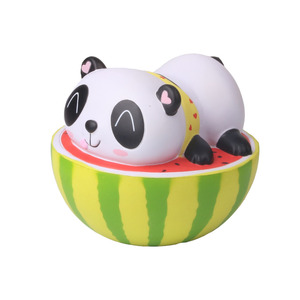 Cute Panda In Watermelon PU Foam Slow <b>Rebound</b> Toy Summer Fun Gift Desk Decoration - Product Image 1