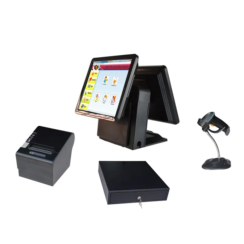 Toque Pos sistema de venta electrónica (Epos) terminal de 15 pulgadas todo en una Pos dispositivos