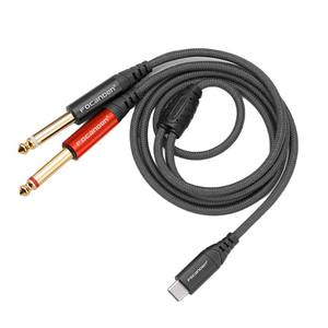 Cable de audio trenzado Focanden tipo C a doble conector de 6.5mm y 6.35mm para teléfonos móviles de 1, 1.5, 3 y 5 metros - Product Image 3