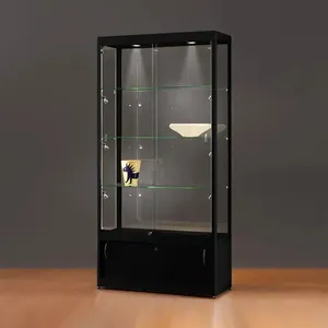 Vitrina de cristal con marco de aluminio, moderna y creativa, con cerradura