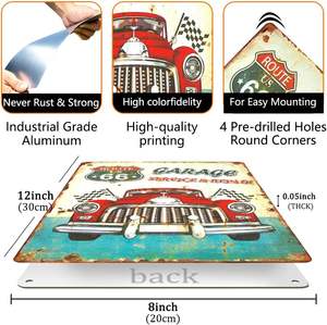 Letreros de Metal Personalizados con Diseño de Logotipo Vintage, Placa de Estaño Retro para Decoración de Paredes del Hogar, Impresión UV, Pósters Metálicos Personalizados - Product Image 2