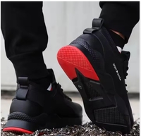 Marque travail botte mode noir anti-dérapant imperméable en cuir acier orteil chaussures de sécurité pour hommes industrie lourde