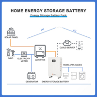 Système de stockage d'énergie domestique divisé LiFePO4 15kWh à cellules à cycle profond 51.2V 330Ah, hybride, avec BMS, solaire, CAN, RS485, Lithium