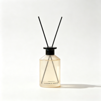 Bouteille en verre pour diffuseur de parfum 180 ml avec fond épais, couleur personnalisable, pulvérisateur à pompe, sérigraphie, bouchon et bâtonnets en fibre
