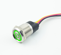 Bouton de commutation tactile 19mm bouton poussoir en métal alimentation étiquette lumière rvb bicolore Led série bouton lumineux interrupteur étanche