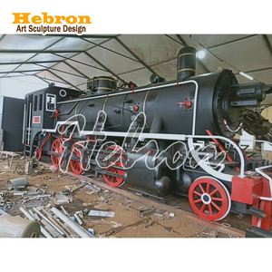 Modelo de tren de entrenamiento de motor de parque, modelo de locomotora de vapor en vivo, trenes modelo de arte metálico - Product Image 5