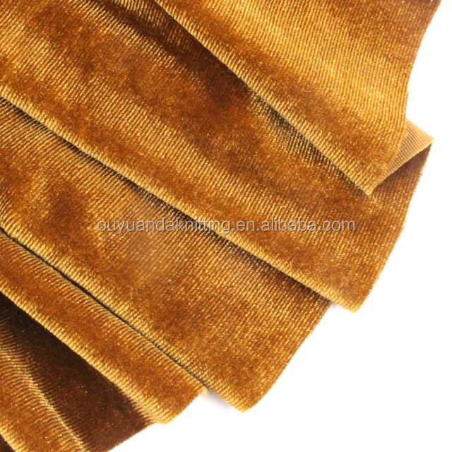Золотистый цвет 93% полиэстер 7% спандекс KS бархат 4 Way Stretch корейский бархат для одежды/платье
