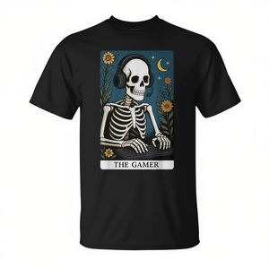 T-shirt The Gamer Tarot Card noir unisexe taille adulte M L XL XXL - Product Image 2