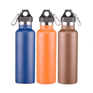 Narrow Mouth 600ml Vacuum Flask Insulated Stainless <b>Steel</b> Water <b>Bottle</b> with Loop Lid and Hook - Product Image 2