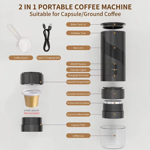 Machine à expresso <span class=keywords><strong>semi</strong></span>-<span class=keywords><strong>automatique</strong></span> portable, pression de la pompe 16-20 bars, réservoir d'eau de 100 ml, machine à capsules multi-prises - Product Image 4