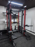POWERMAN FITNESS Machine Smith en métal de haute qualité pour usage commercial en salle de sport avec système de croisement de câbles et pile de poids de 90 kg/120 kg