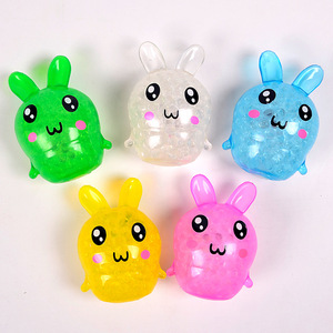 Bulk Transparent <b>Bead</b> Bunny Squishy Toys TPR Soft Stress Relief Fidget Toys Assorted Mini Kids Party Favors Classroom Rewards - Product Image 4