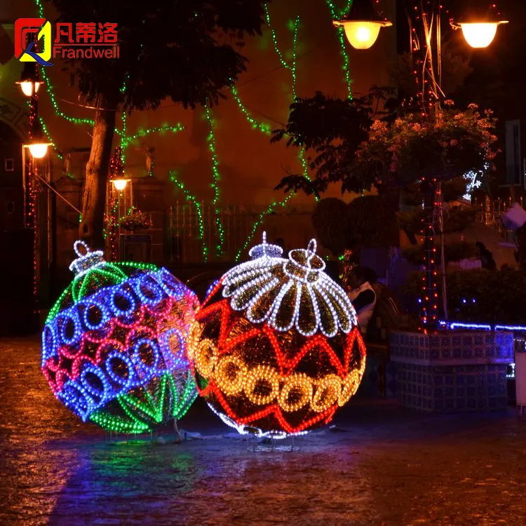 Hoge Kwaliteit Outdoor Waterdicht Motief Licht Kleurrijke Kerst 3d Led Licht Bal Voor Vakantie Decoratie