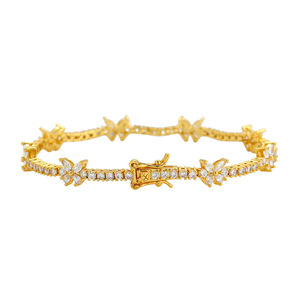 Tennis <b>Bracelet</b> Copper Zircon <b>Couple</b> Hip Hop Tanjing Fashion Lijing Necklace - Product Image 5