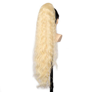 Noble-Peluca de cola de caballo de fibra para mujer, 30 pulgadas, hecha a máquina, pelo sintético para niña, barata, venta al por mayor, fábrica - Product Image 4