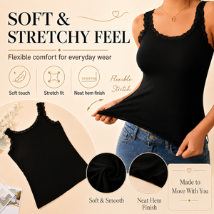 IBGUH Débardeurs d'été colorés populaires pour femmes, camisoles sans manches en dentelle, tricotées en nylon, douces et confortables, en stock, vente chaude - Product Image 3